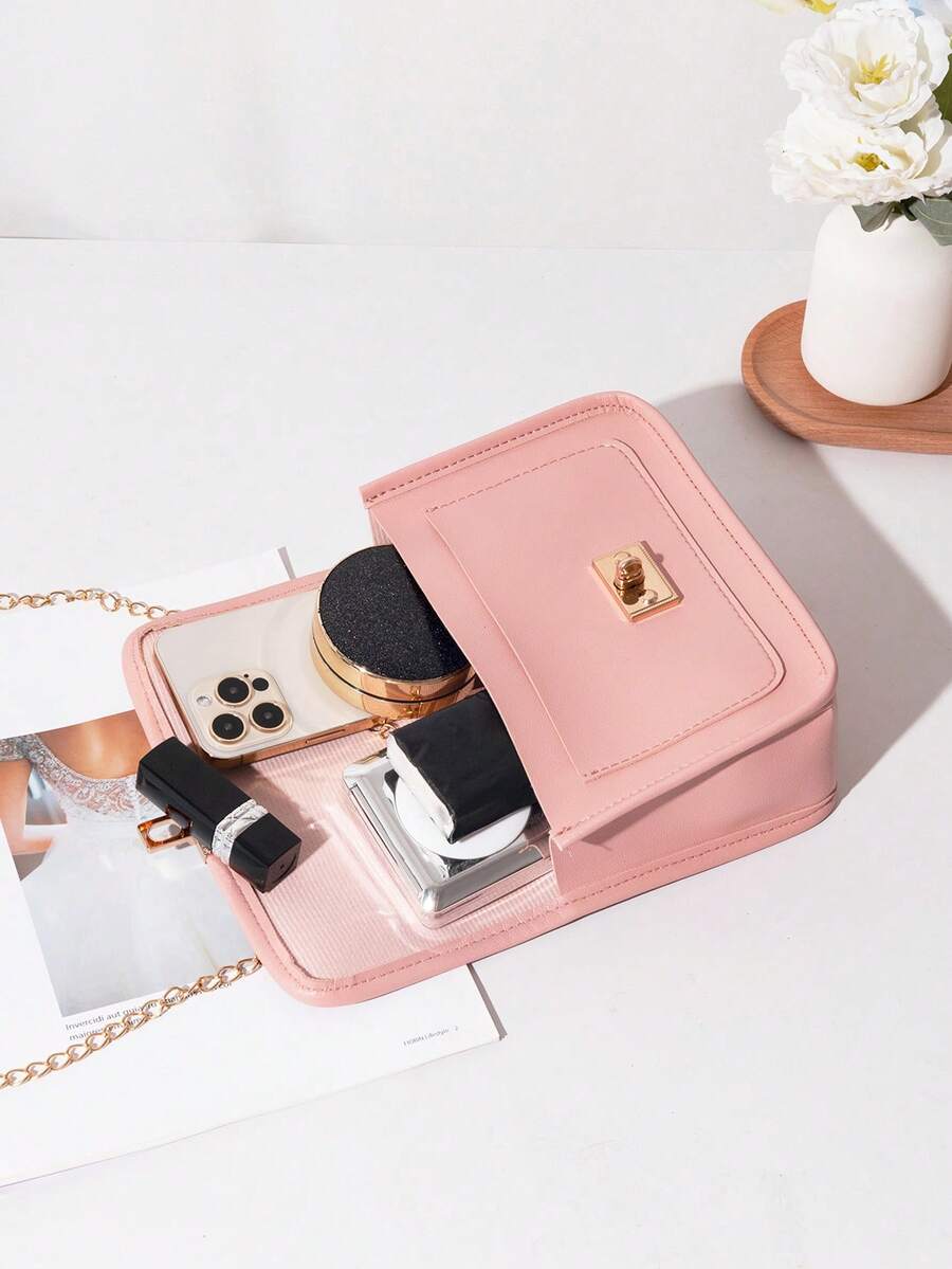 Women's Vintage Plush Handbag With Printed Design Small Square Purse Metal Chain Crossbody Bag Cute Casual Daily Wear Mini Handbag Gift