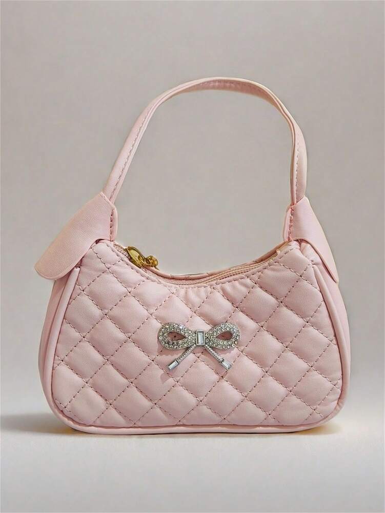 Kids Embroidery Princess Handbag Stylish Mini Rhombic Purse Cute Shoulder Bag For Little Girls Holiday Birthday Gift School Party Accessory