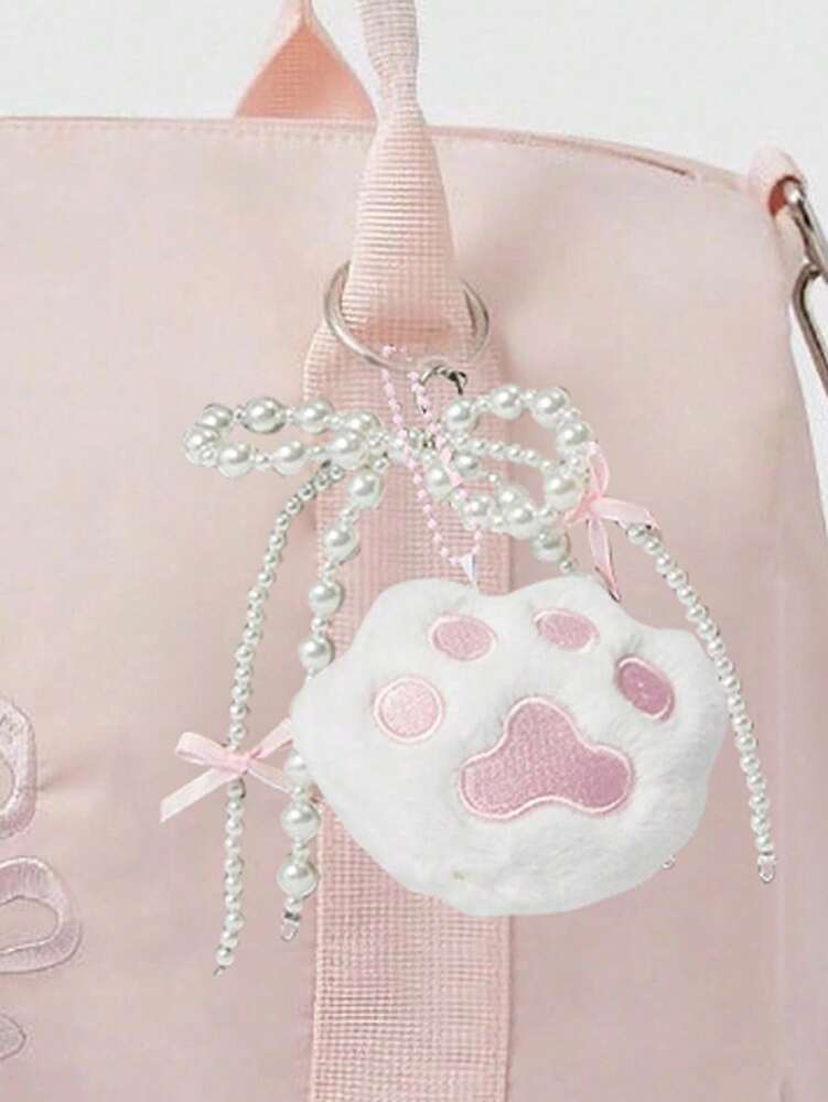 Women's Floral Embroidery Travel Tote Bag 2 In 1 Short Trip Handbag With Bow Decor Rectangular Sports Gym Bag Foldable Waterproof Luggage