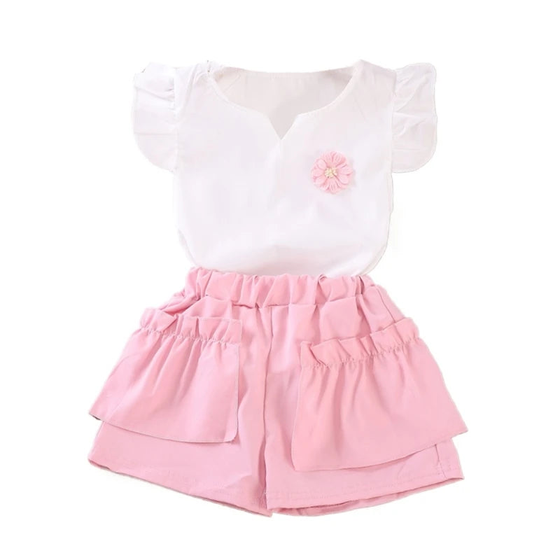 New Summer Fashion Baby Clothes Suit Children Girls Vest Shorts 2Pcs/Sets Toddler Clothing Infant Casual Costume Kids Tracksuits