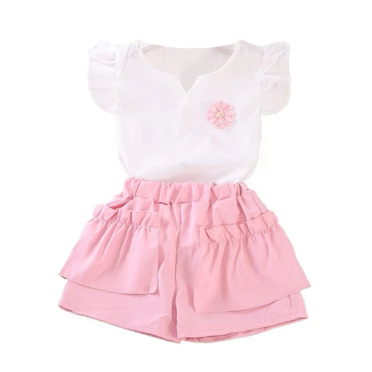 New Summer Fashion Baby Clothes Suit Children Girls Vest Shorts 2Pcs/Sets Toddler Clothing Infant Casual Costume Kids Tracksuits
